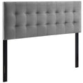 Lily Biscuit Tufted Performance Velvet King Headboard - Gray