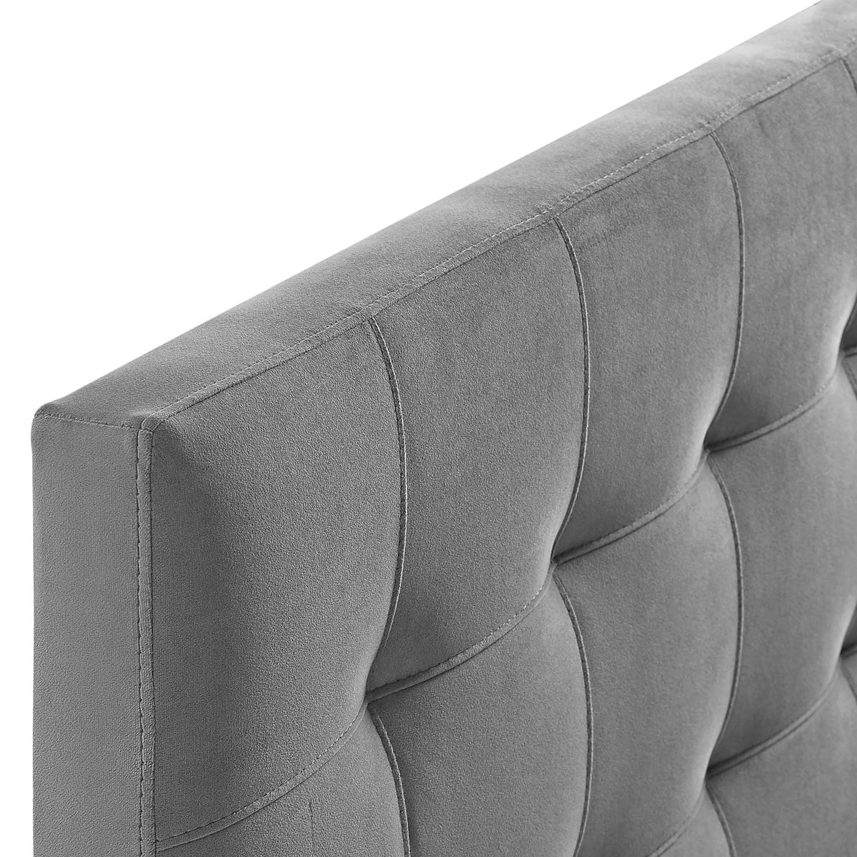 Lily Biscuit Tufted Performance Velvet King Headboard - Gray