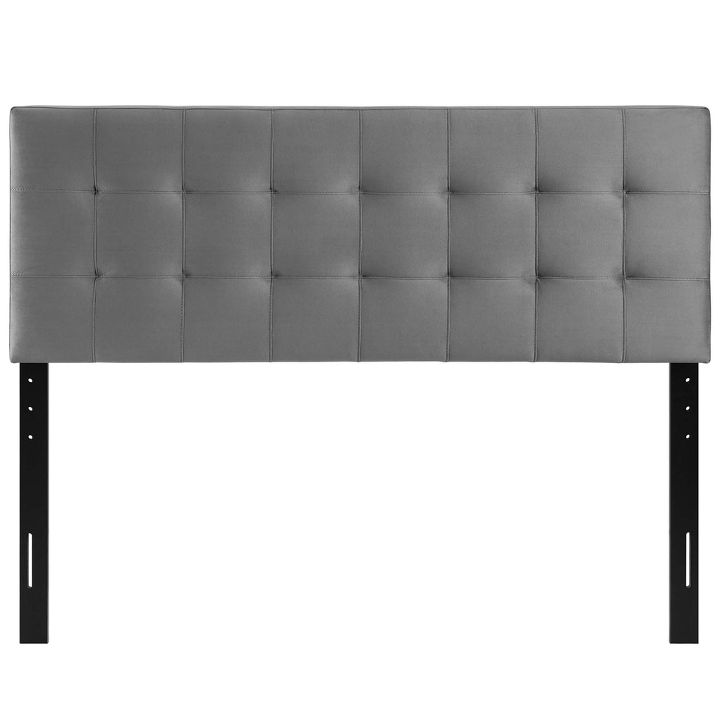 Lily Biscuit Tufted Performance Velvet King Headboard - Gray