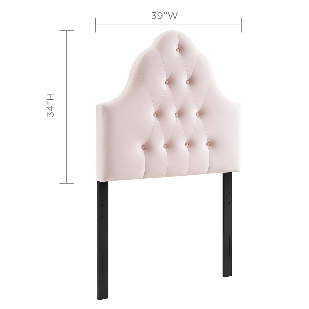 Sovereign Diamond Tufted Performance Velvet Twin Headboard - Pink