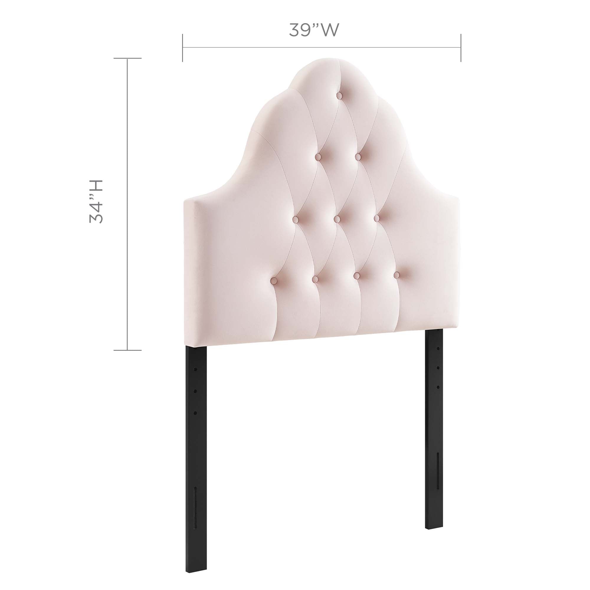 Sovereign Diamond Tufted Performance Velvet Twin Headboard - Pink
