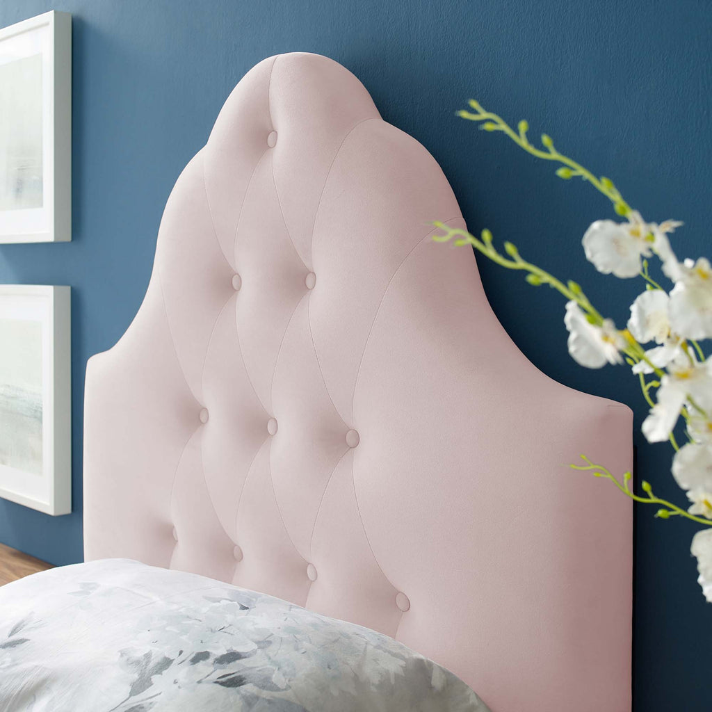 Sovereign Diamond Tufted Performance Velvet Twin Headboard - Pink