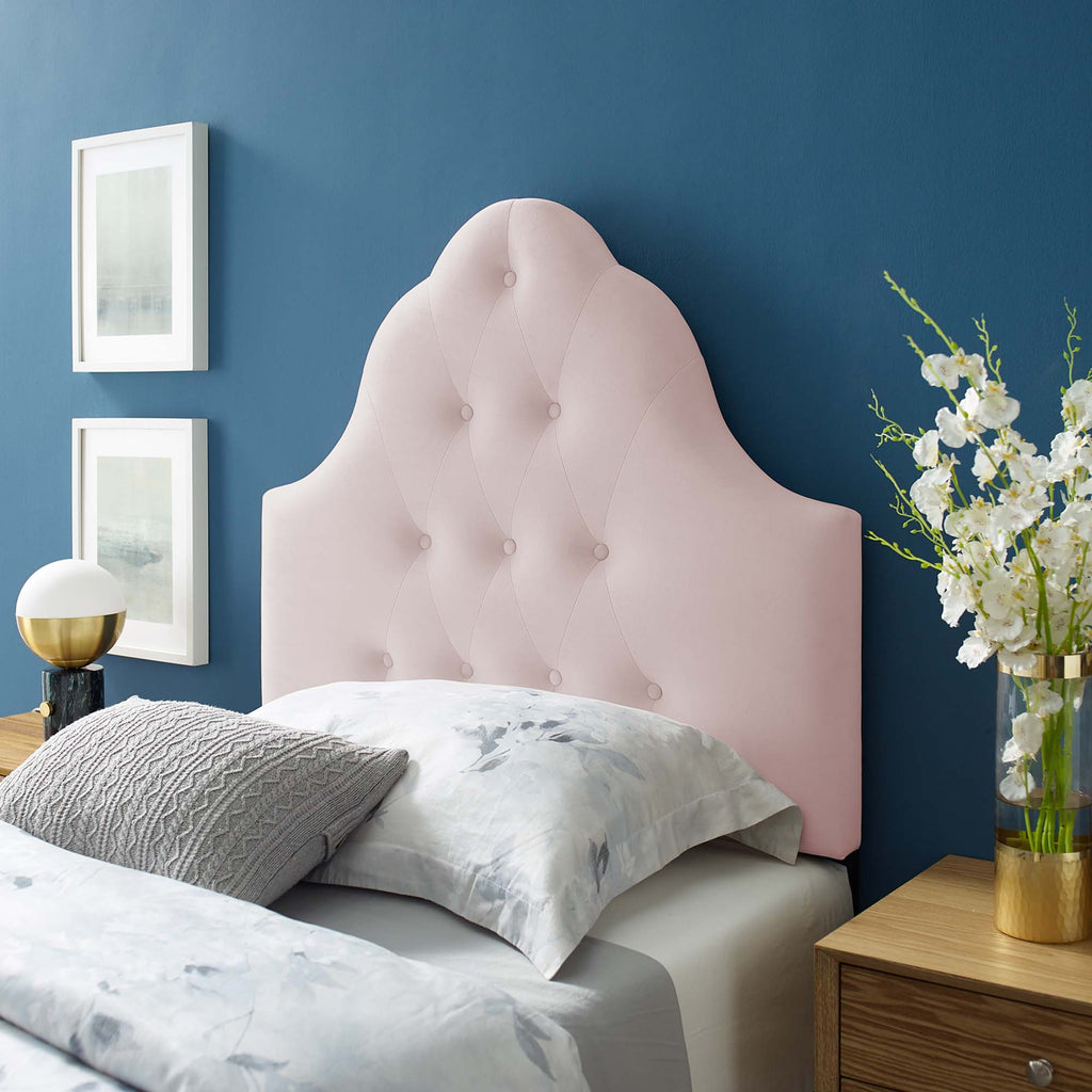 Sovereign Diamond Tufted Performance Velvet Twin Headboard - Pink