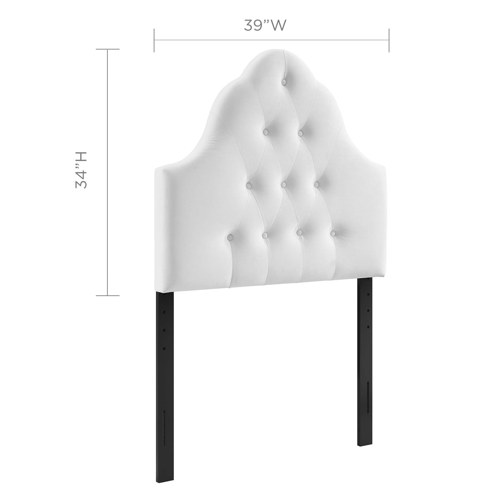 Sovereign Diamond Tufted Performance Velvet Twin Headboard - White
