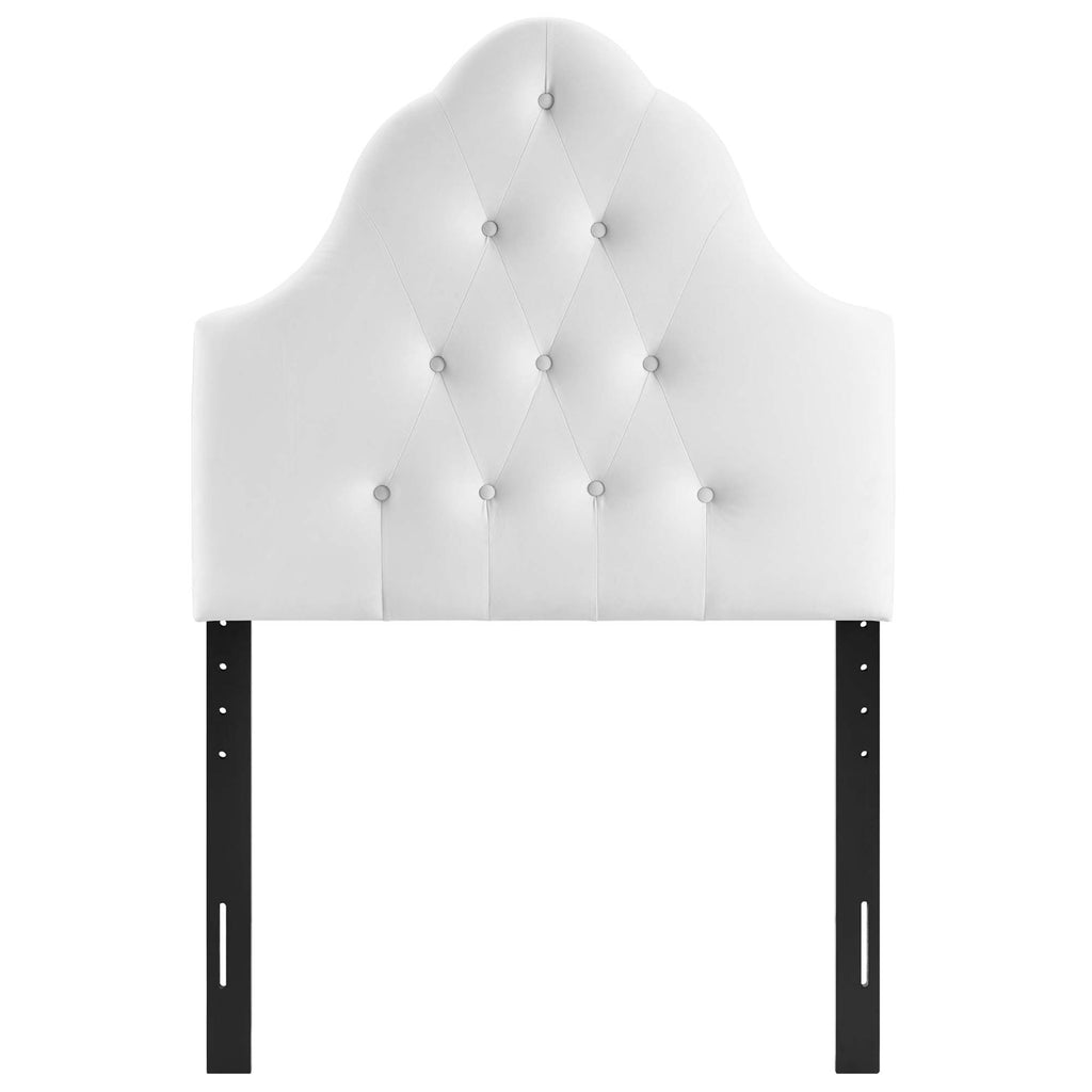 Sovereign Diamond Tufted Performance Velvet Twin Headboard - White