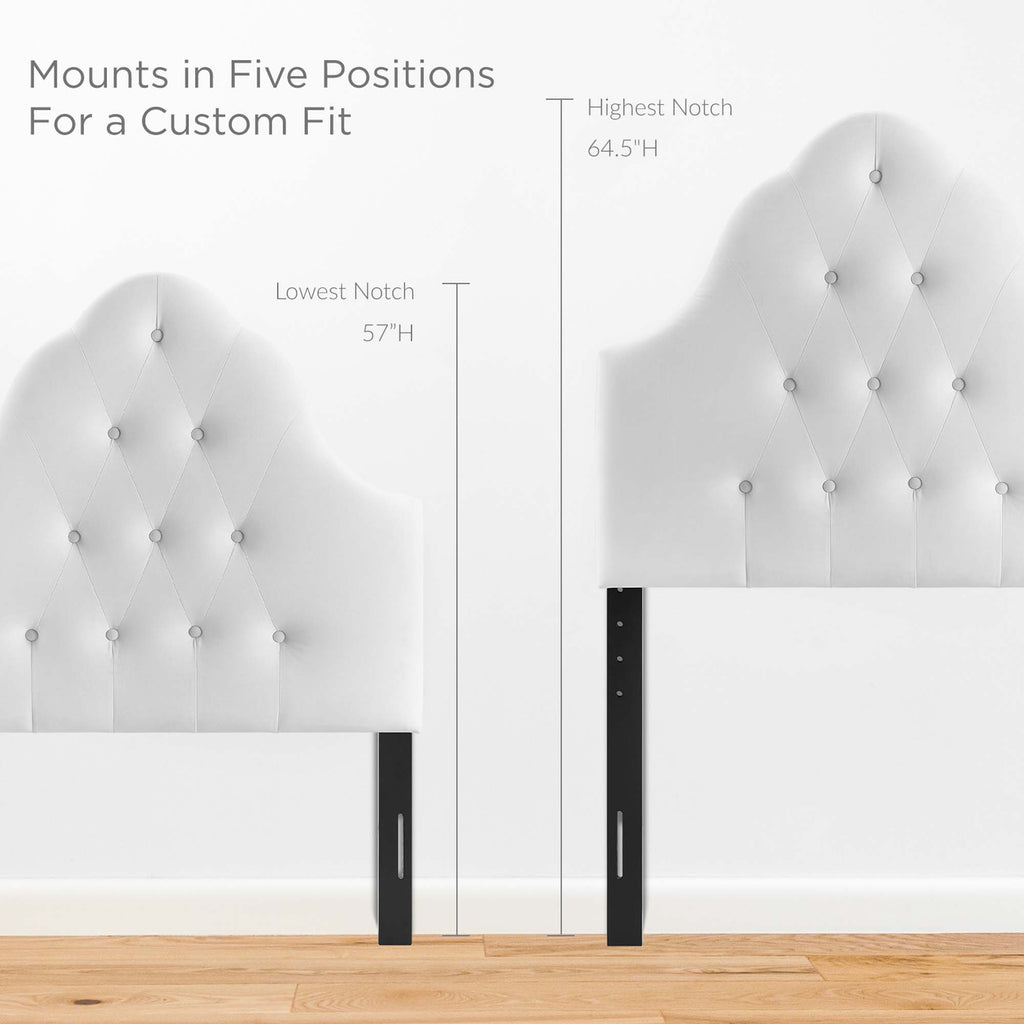 Sovereign Diamond Tufted Performance Velvet Twin Headboard - White
