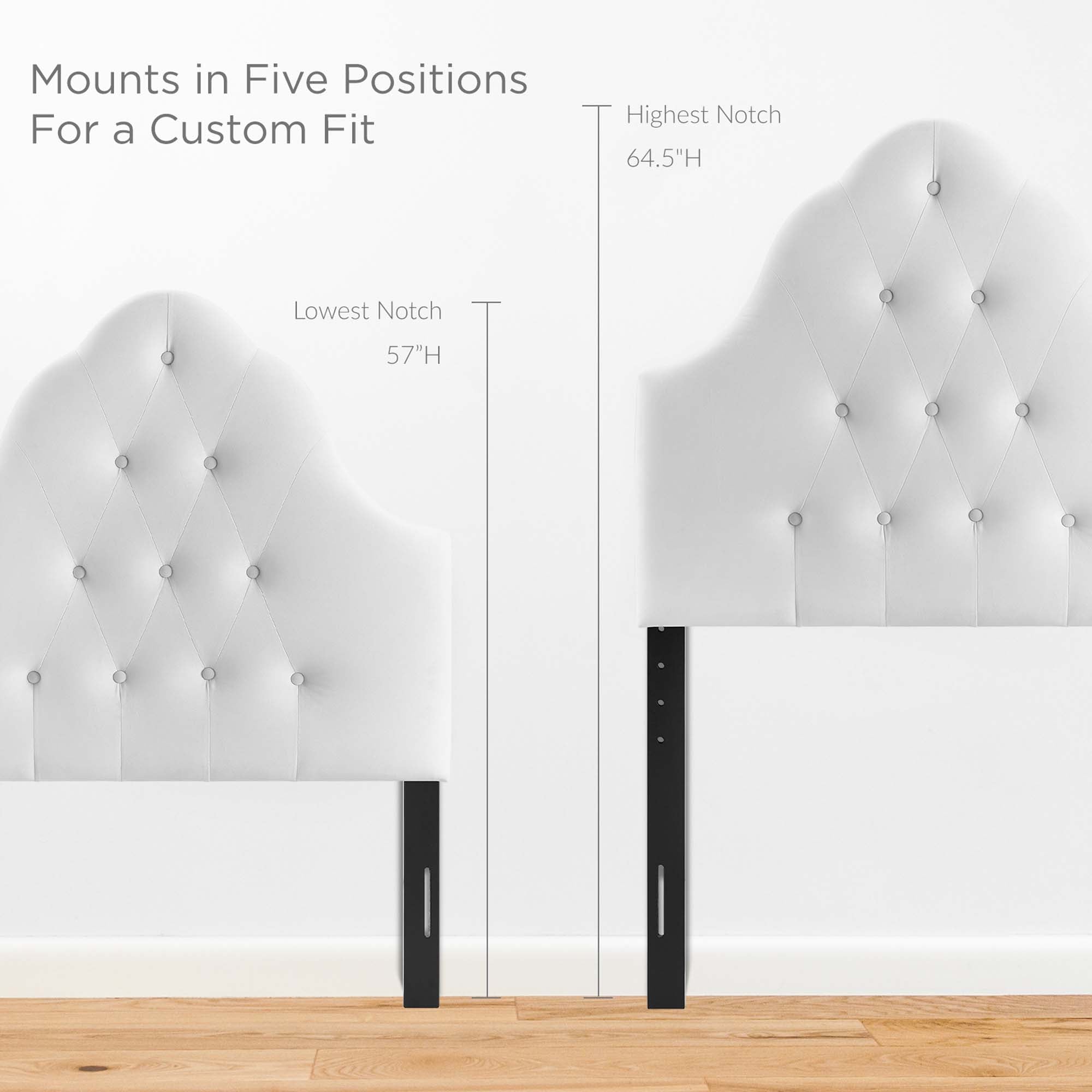 Sovereign Diamond Tufted Performance Velvet Twin Headboard - White