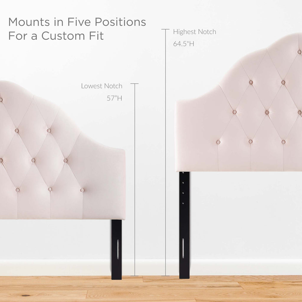 Sovereign Diamond Tufted Performance Velvet Full Headboard - Pink