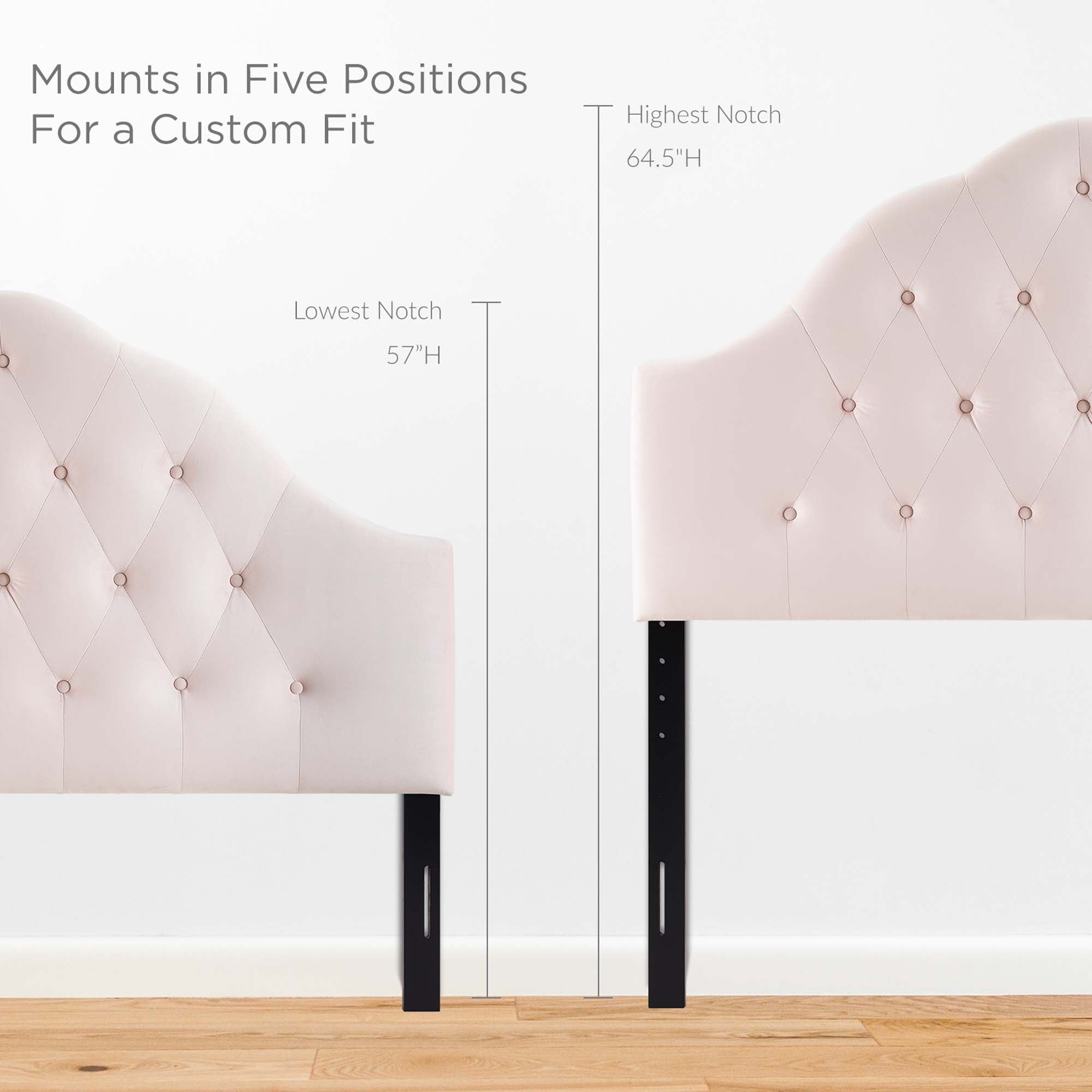Sovereign Diamond Tufted Performance Velvet Full Headboard - Pink