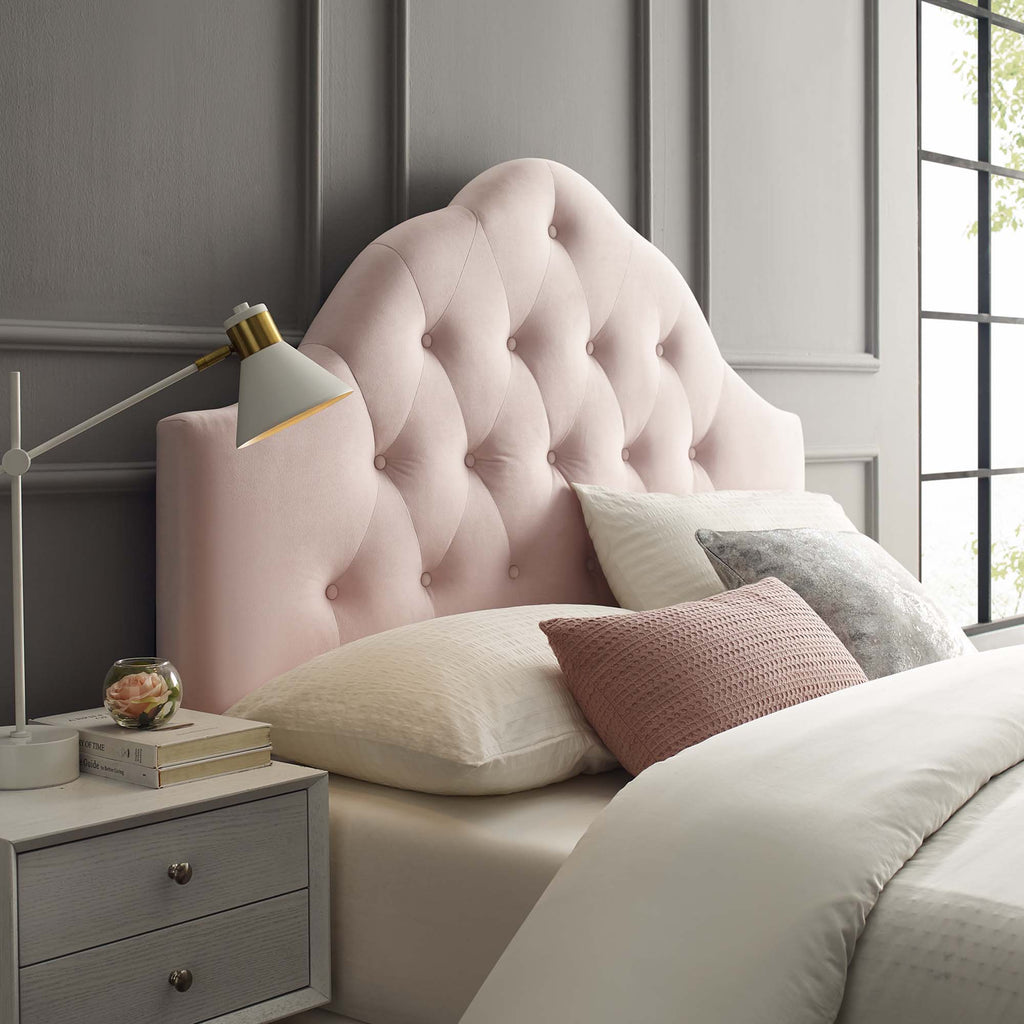 Sovereign Diamond Tufted Performance Velvet Full Headboard - Pink