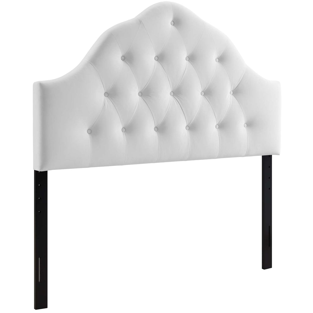 Sovereign Diamond Tufted Performance Velvet Queen Headboard - White