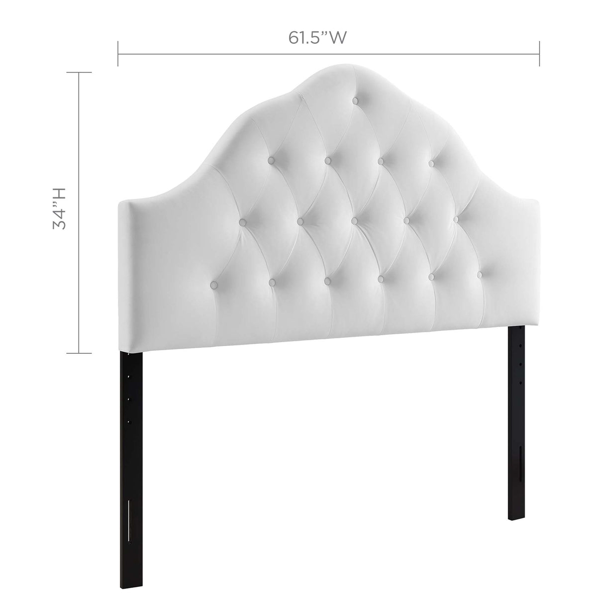 Sovereign Diamond Tufted Performance Velvet Queen Headboard - White