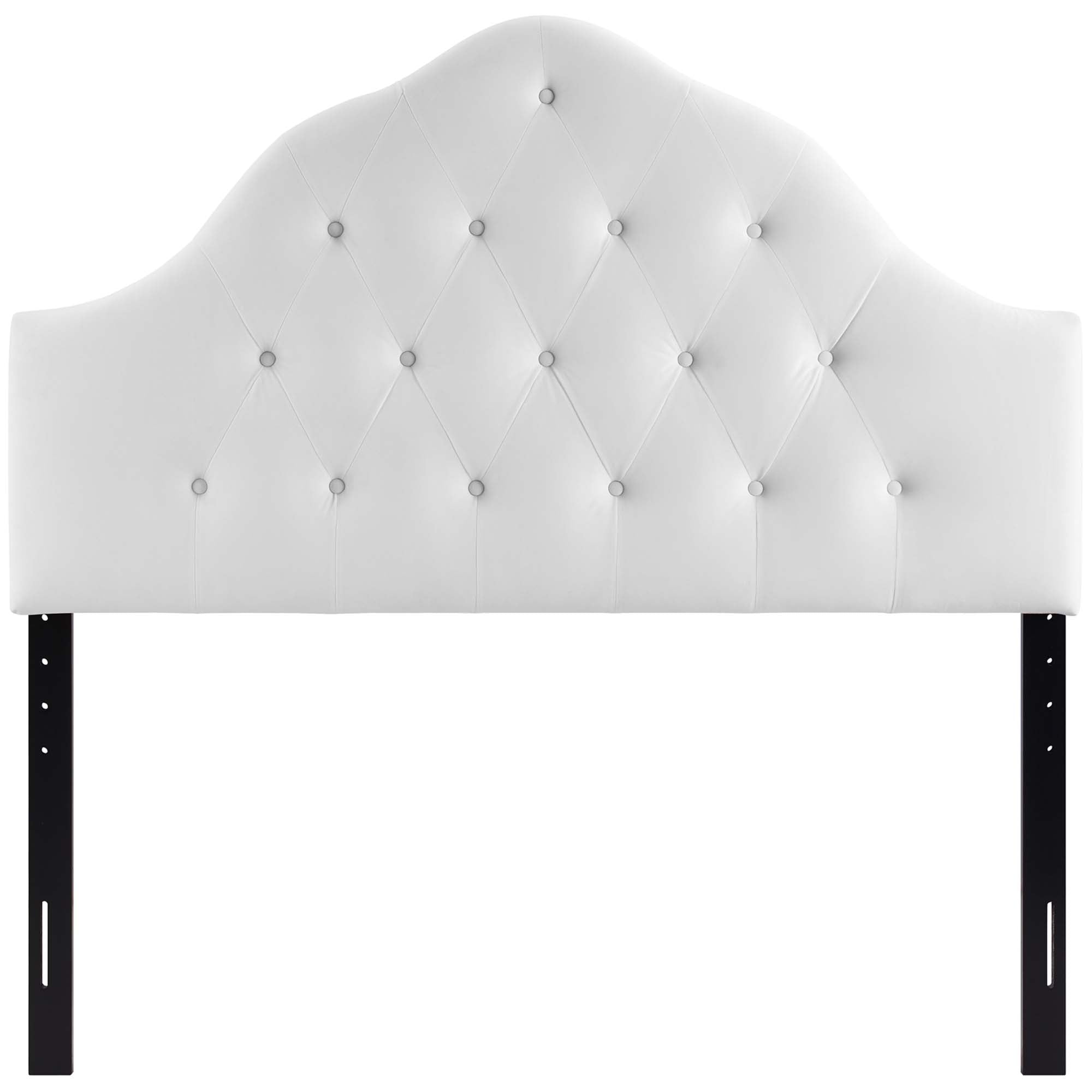 Sovereign Diamond Tufted Performance Velvet Queen Headboard - White