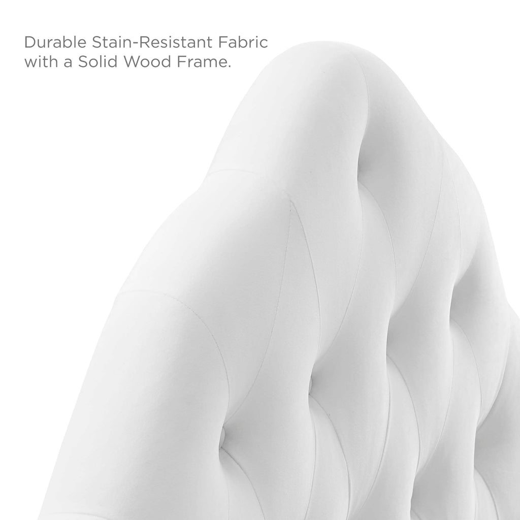Sovereign Diamond Tufted Performance Velvet Queen Headboard - White