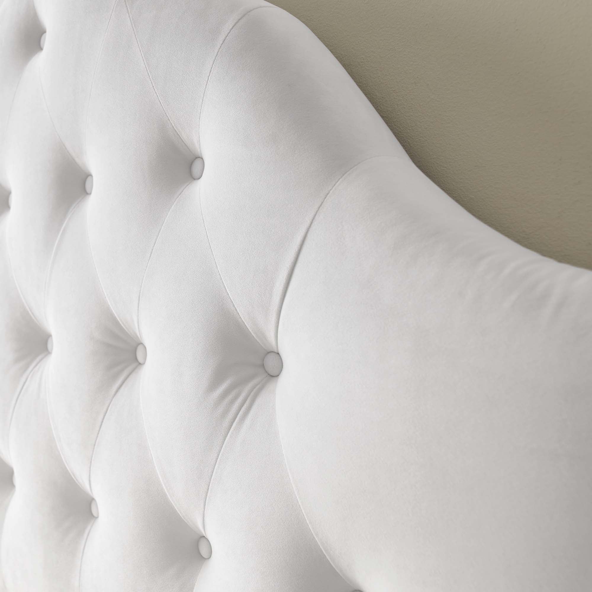 Sovereign Diamond Tufted Performance Velvet Queen Headboard - White