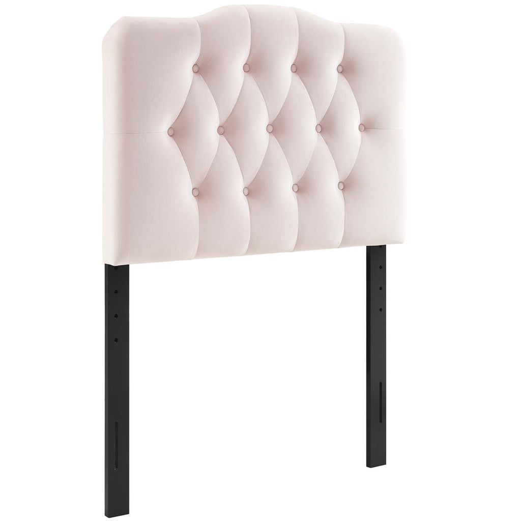 Annabel Diamond Tufted Performance Velvet Twin Headboard - Pink