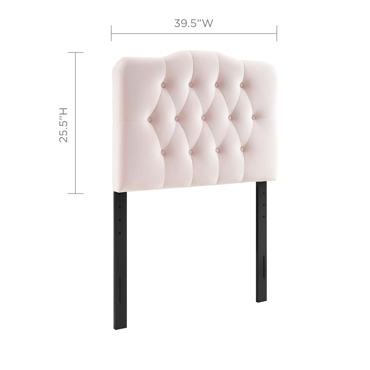 Annabel Diamond Tufted Performance Velvet Twin Headboard - Pink