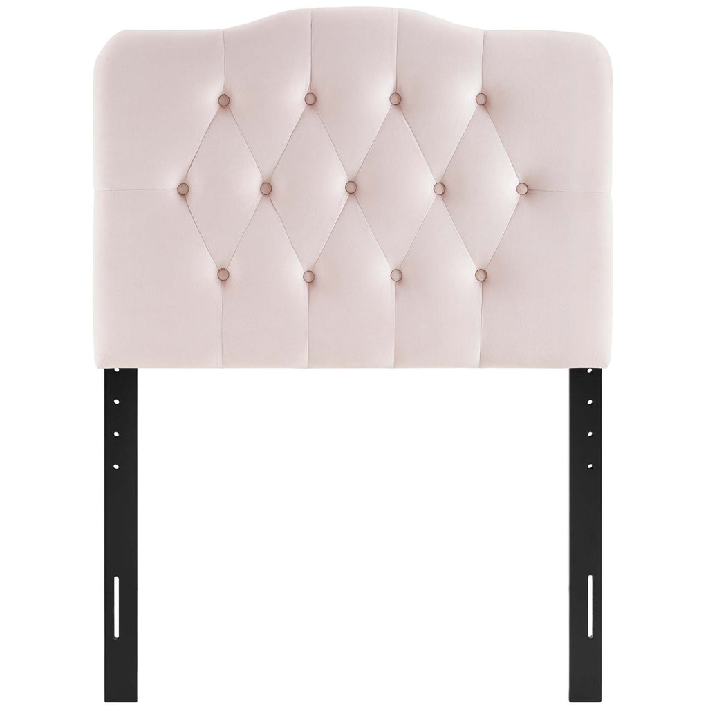 Annabel Diamond Tufted Performance Velvet Twin Headboard - Pink