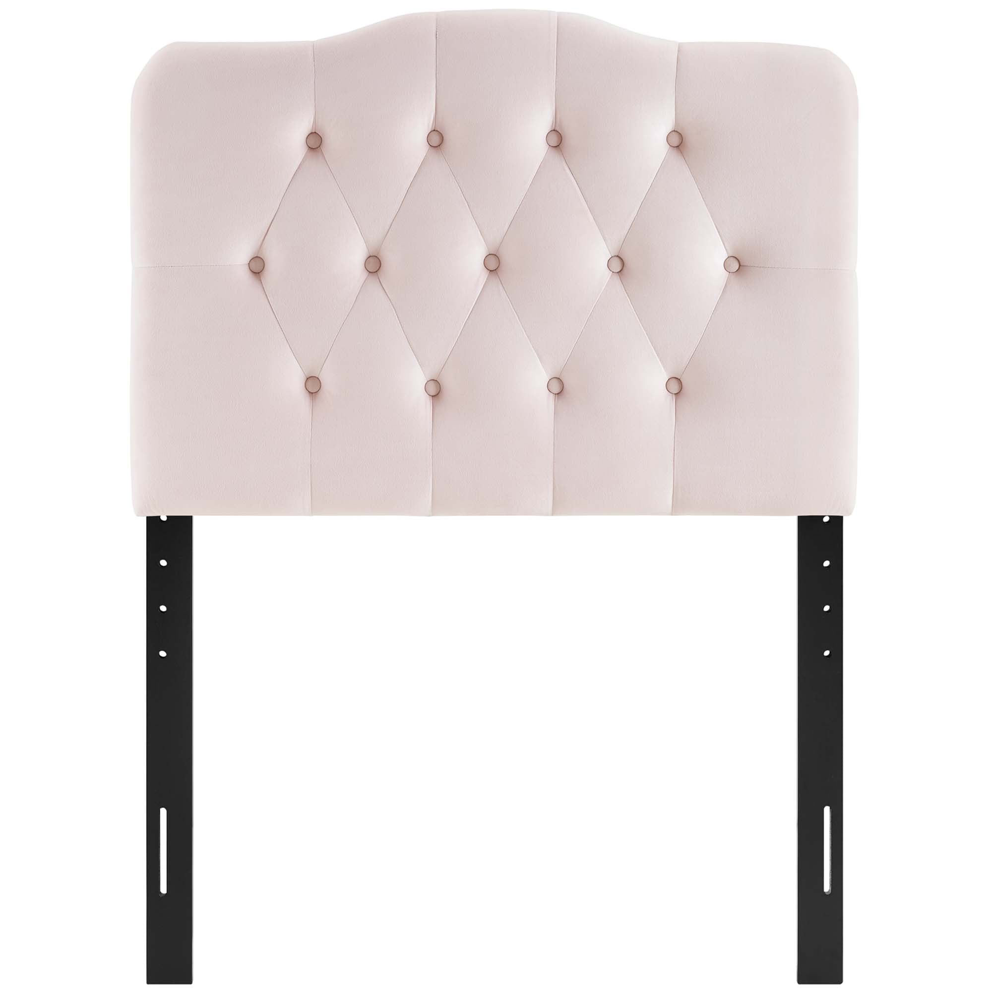 Annabel Diamond Tufted Performance Velvet Twin Headboard - Pink