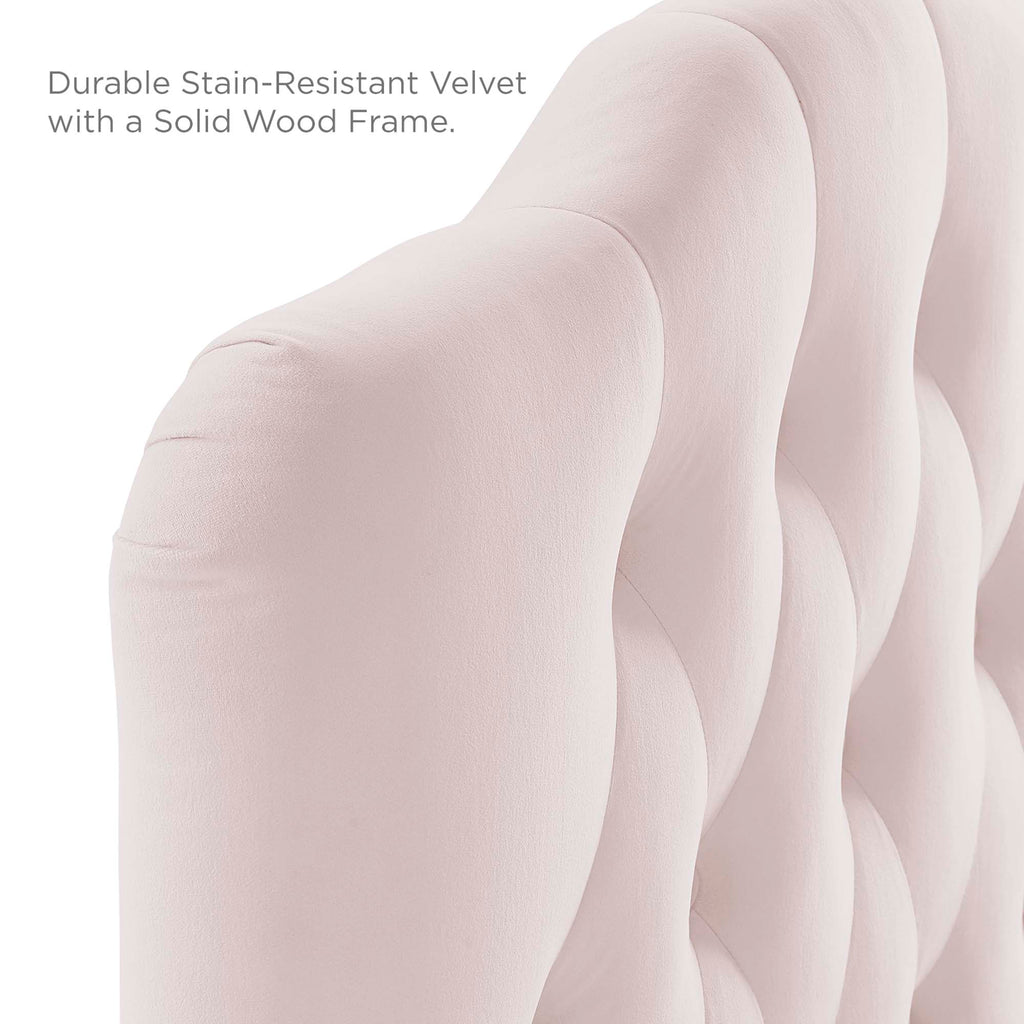 Annabel Diamond Tufted Performance Velvet Twin Headboard - Pink