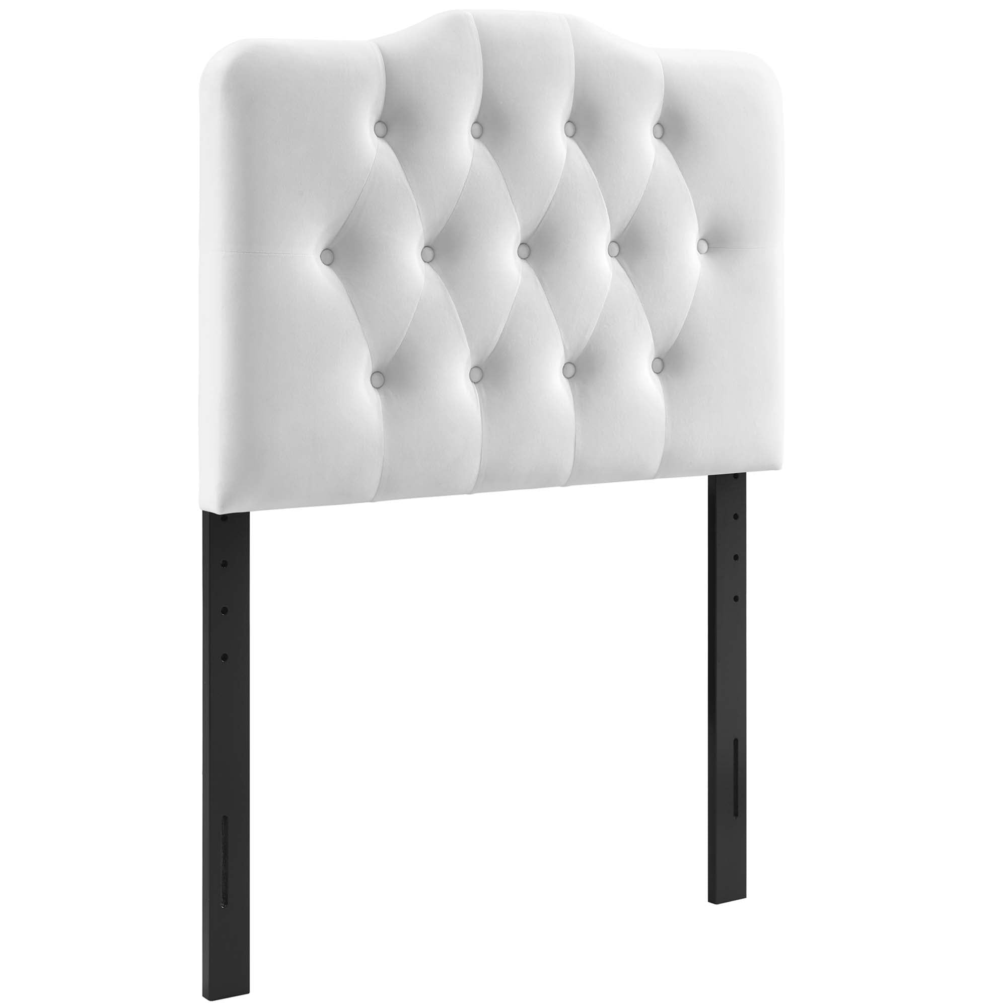 Annabel Diamond Tufted Performance Velvet Twin Headboard - White