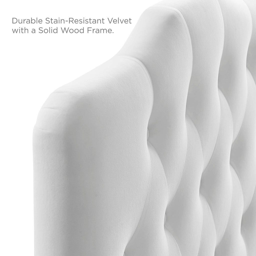 Annabel Diamond Tufted Performance Velvet Twin Headboard - White