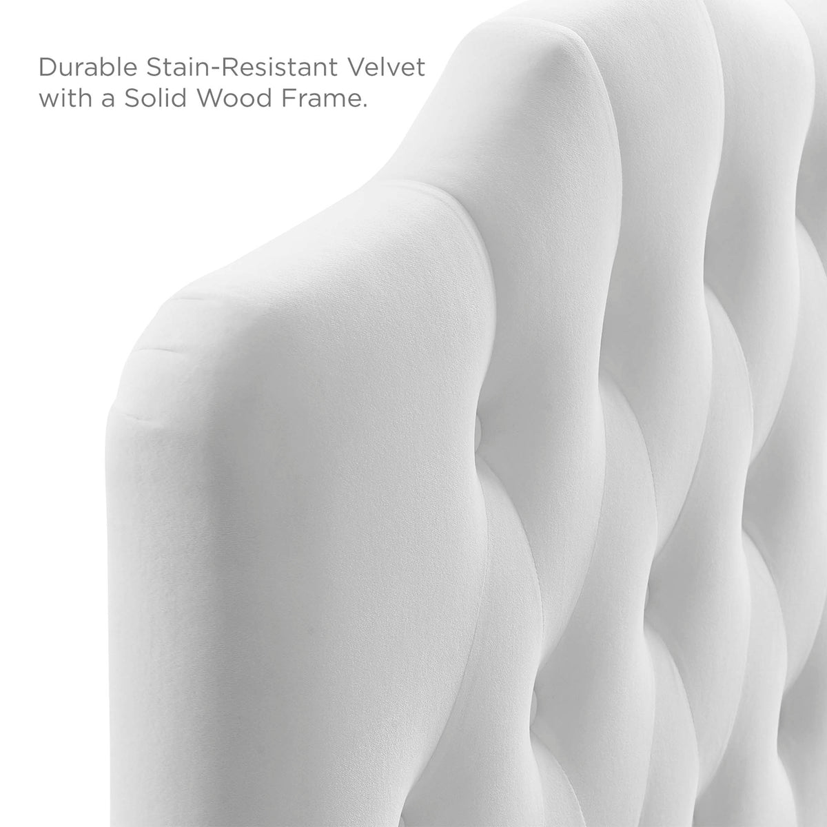 Annabel Diamond Tufted Performance Velvet Twin Headboard - White
