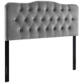 Annabel Diamond Tufted Performance Velvet King Headboard - Gray
