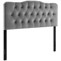 Annabel Diamond Tufted Performance Velvet Headboard - Gray — Gray King