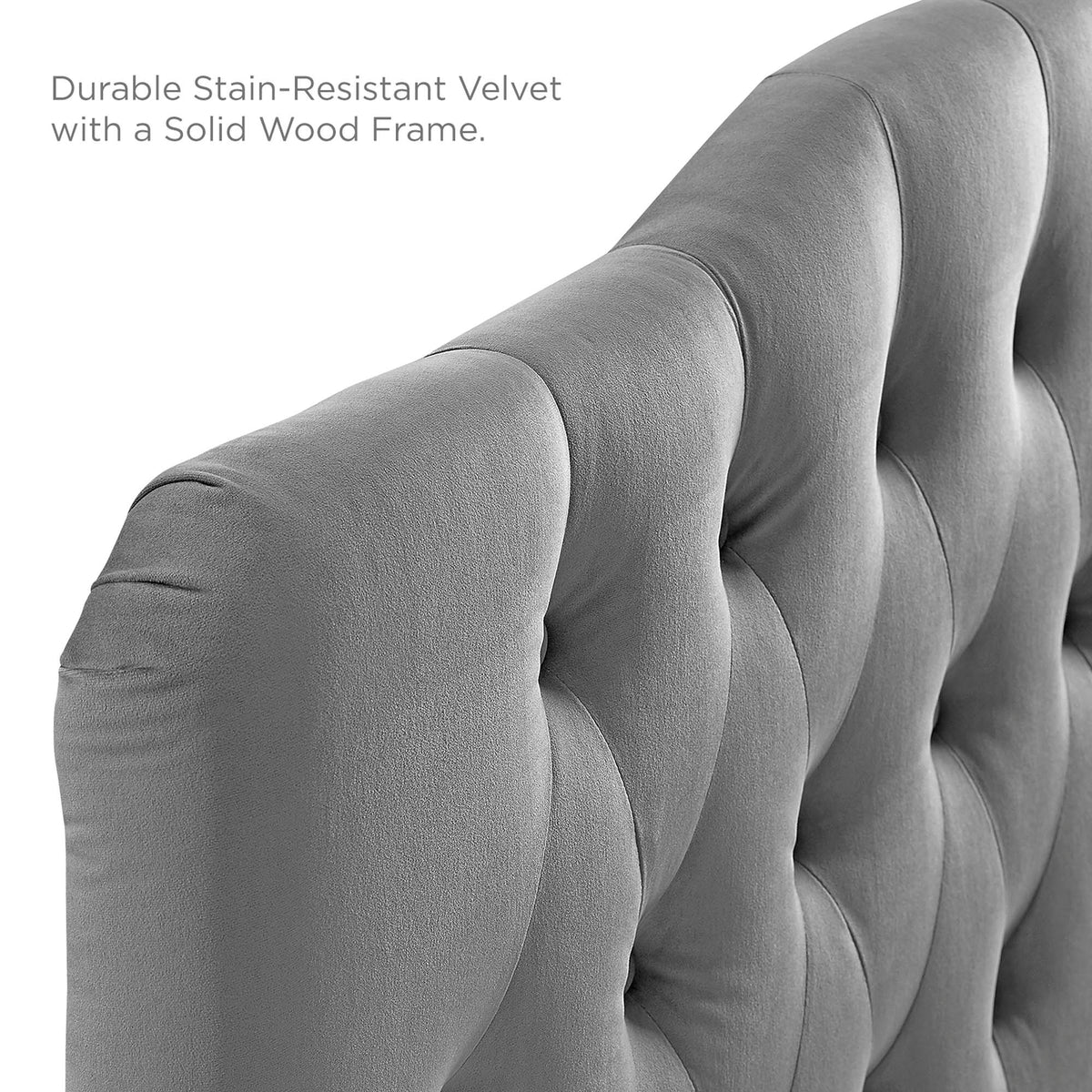 Annabel Diamond Tufted Performance Velvet King Headboard - Gray