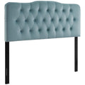 Annabel Diamond Tufted Performance Velvet King Headboard - Light Blue