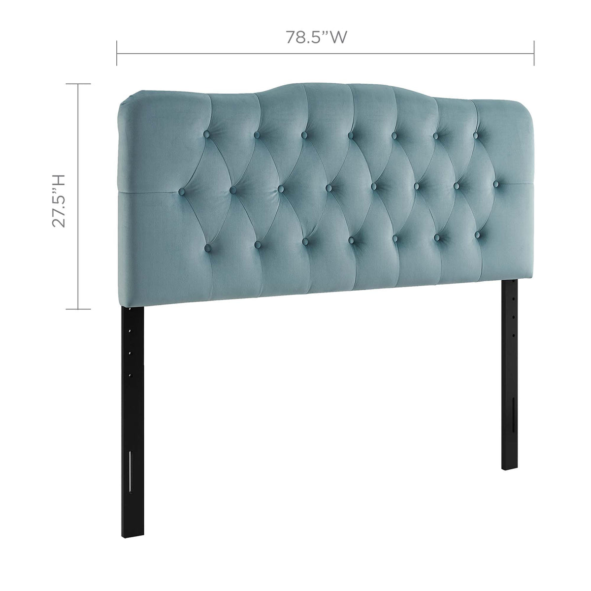 Annabel Diamond Tufted Performance Velvet King Headboard - Light Blue