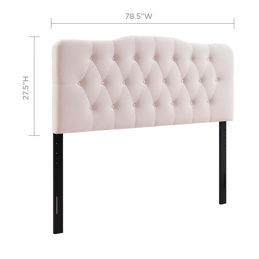 Annabel Diamond Tufted Performance Velvet King Headboard - Pink