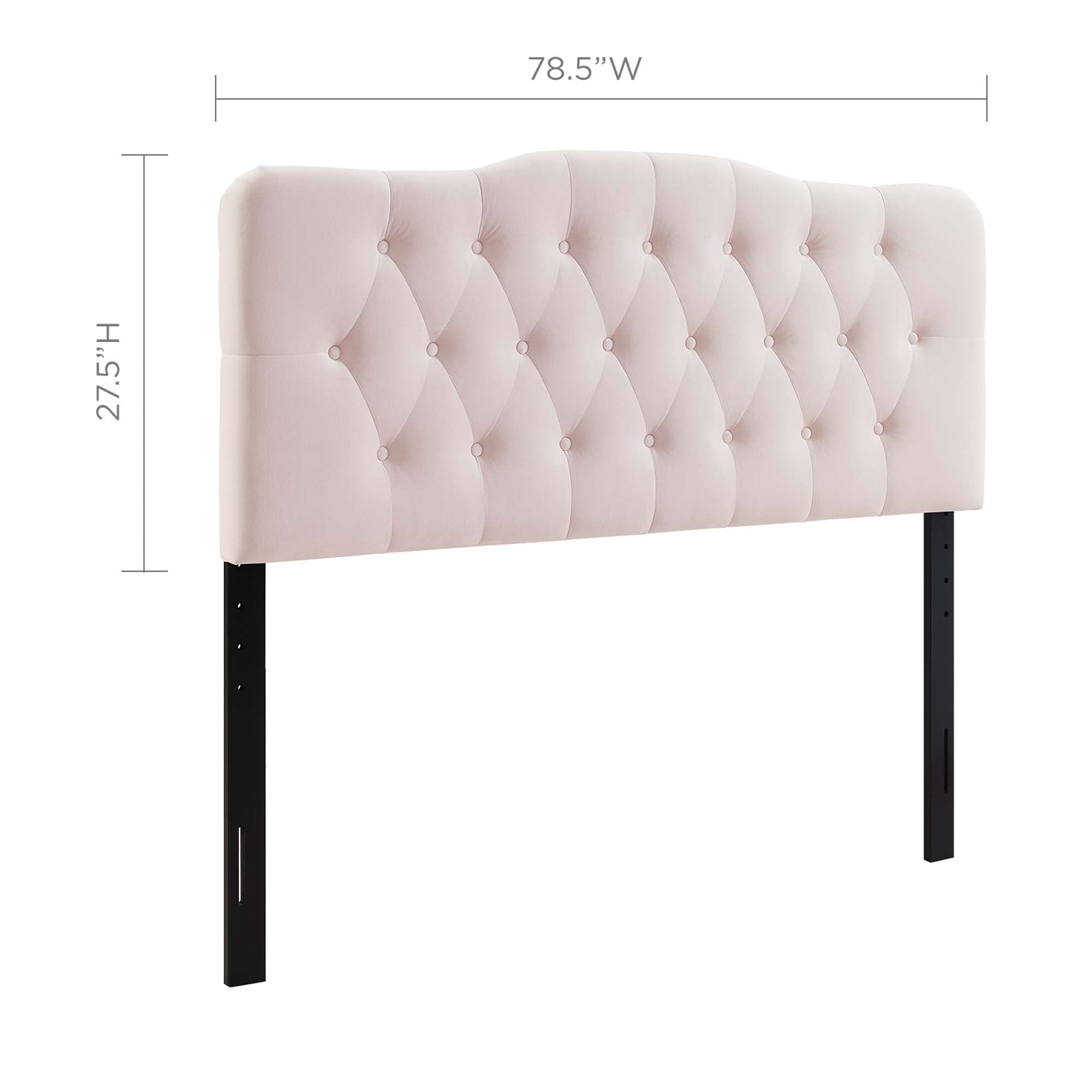 Annabel Diamond Tufted Performance Velvet King Headboard - Pink