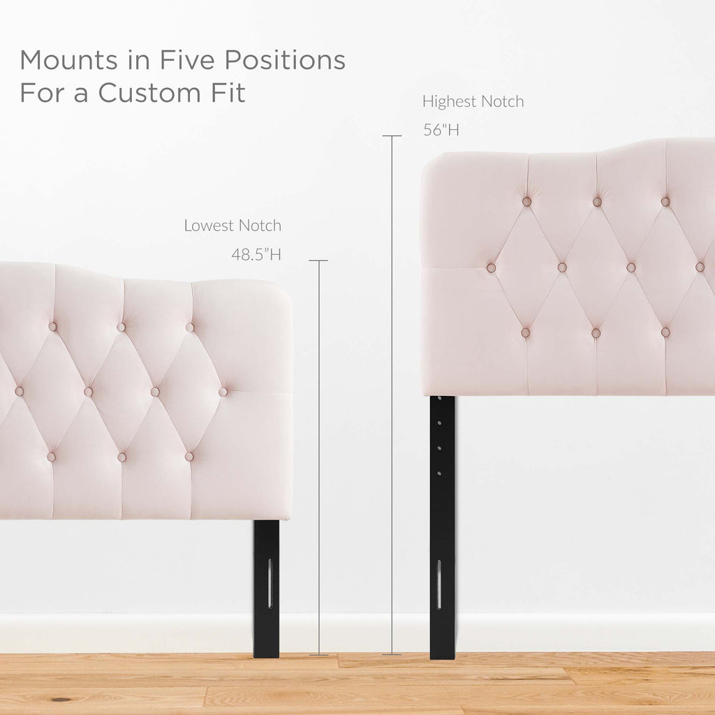 Annabel Diamond Tufted Performance Velvet King Headboard - Pink