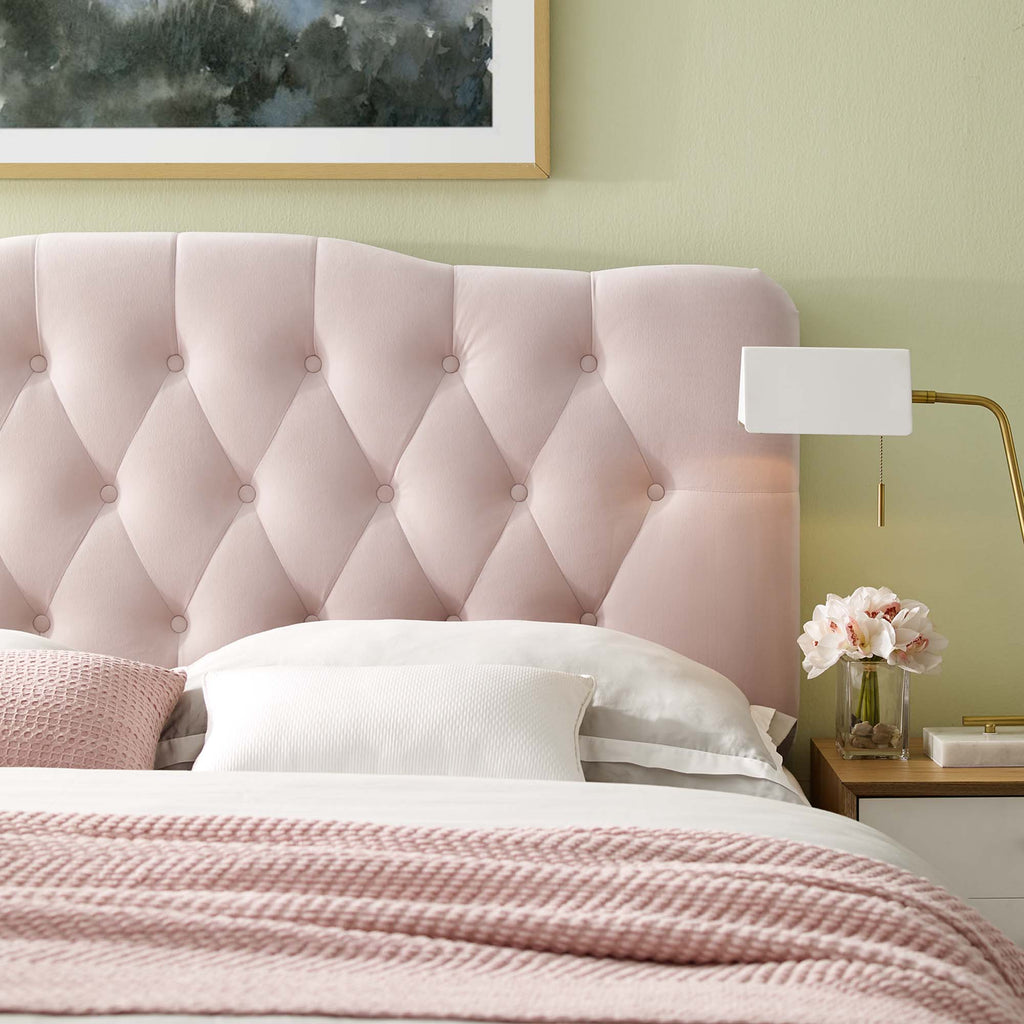 Annabel Diamond Tufted Performance Velvet King Headboard - Pink