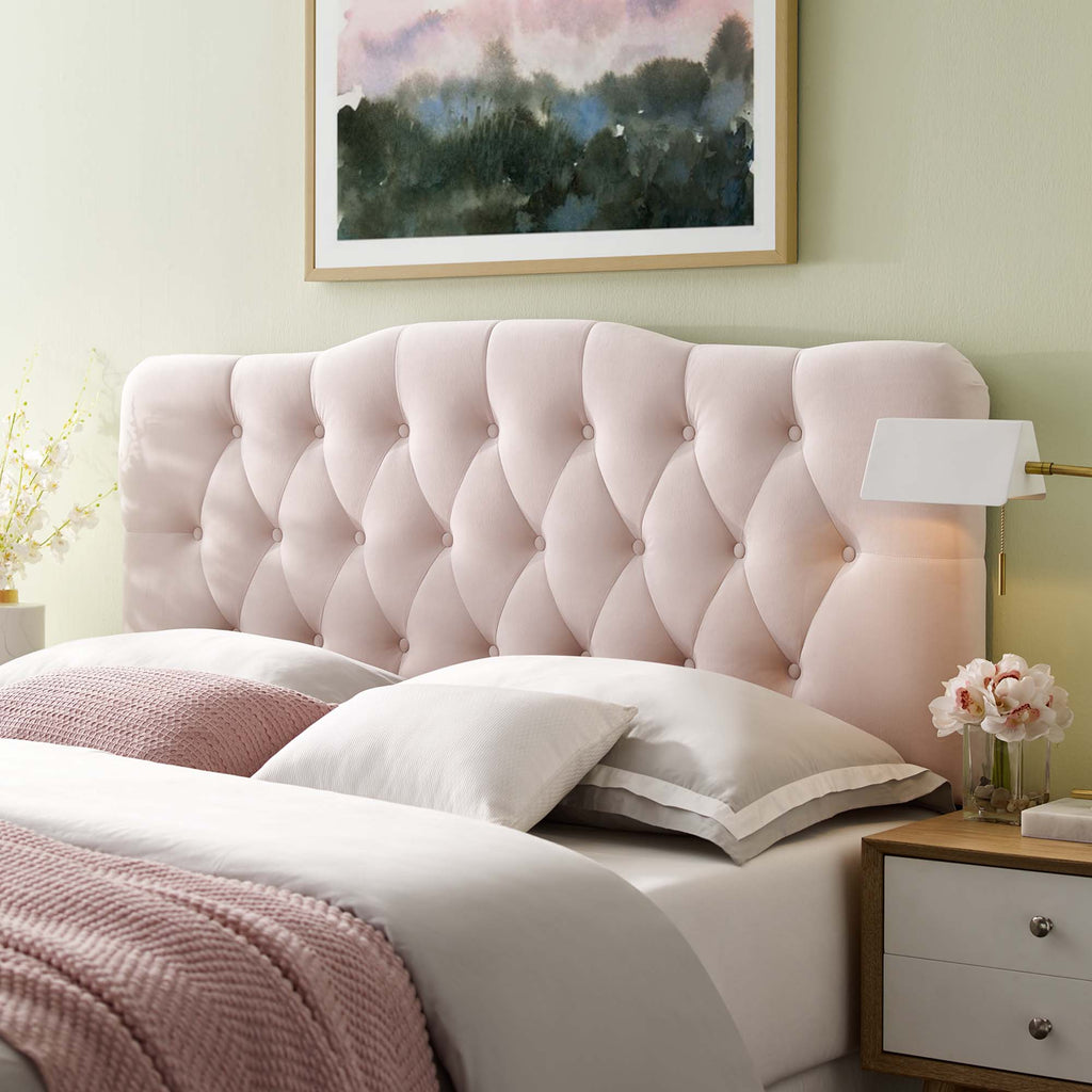 Annabel Diamond Tufted Performance Velvet King Headboard - Pink