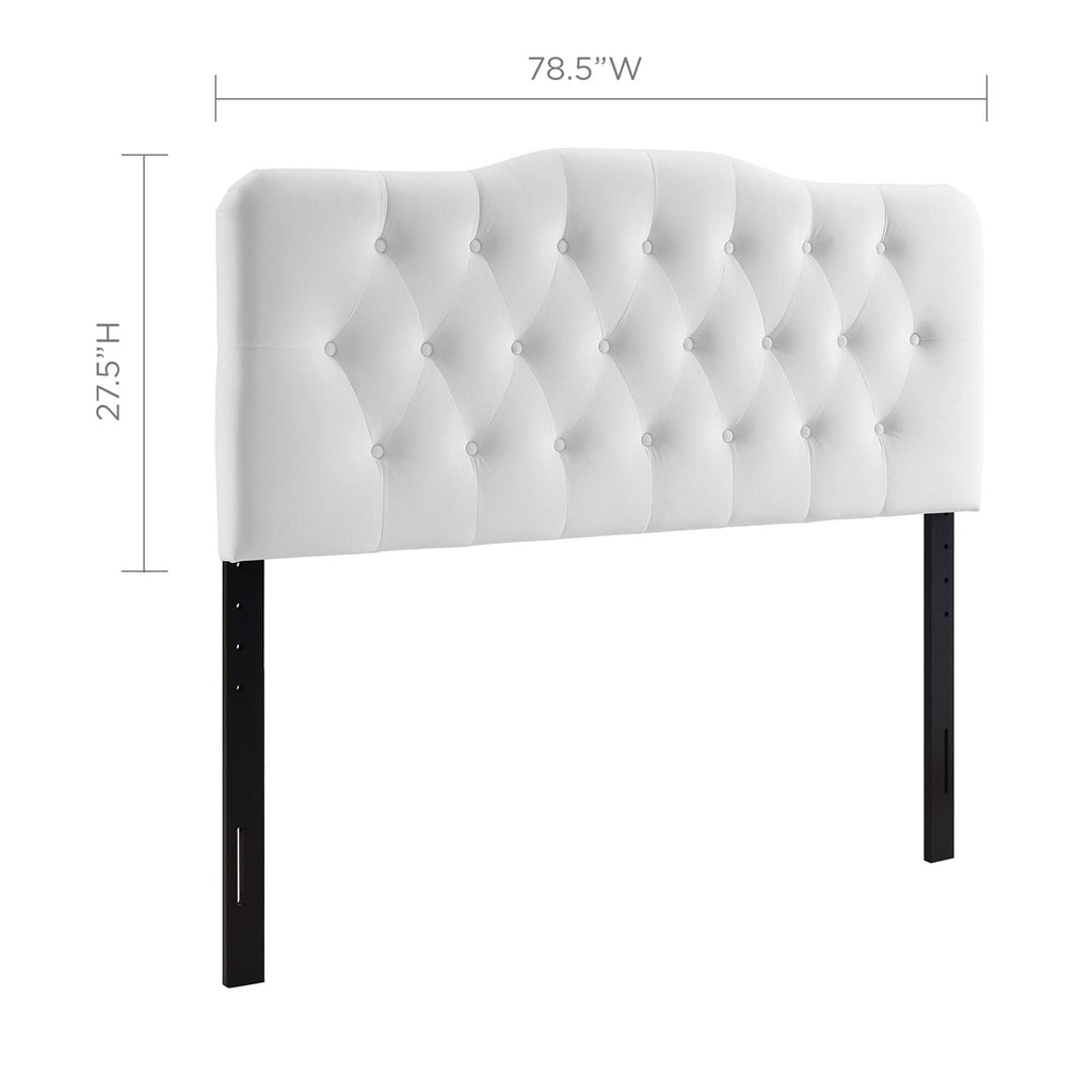 Annabel Diamond Tufted Performance Velvet King Headboard - White