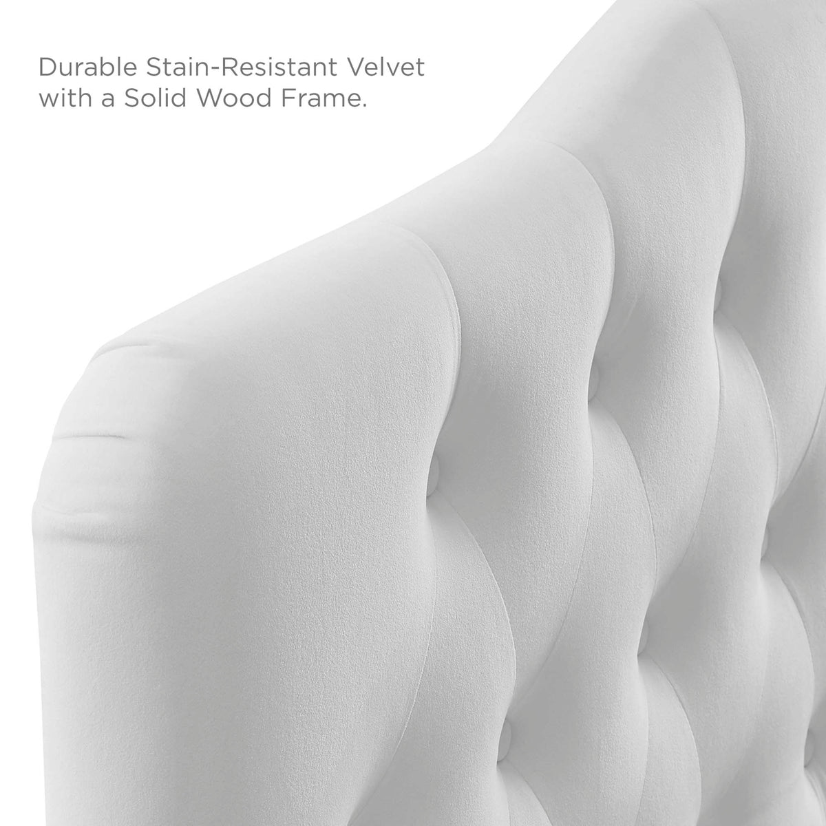 Annabel Diamond Tufted Performance Velvet King Headboard - White