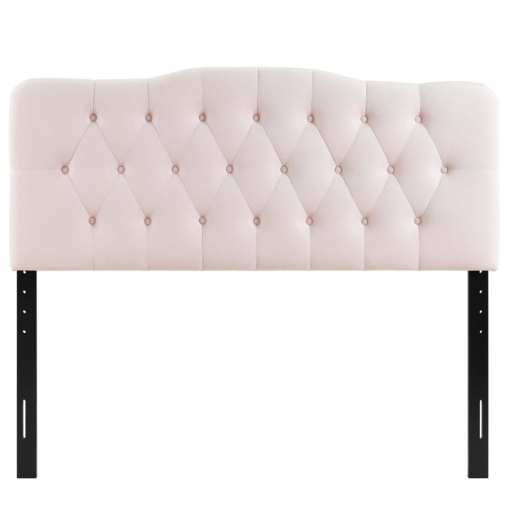 Annabel Diamond Tufted Performance Velvet Full Headboard - Pink