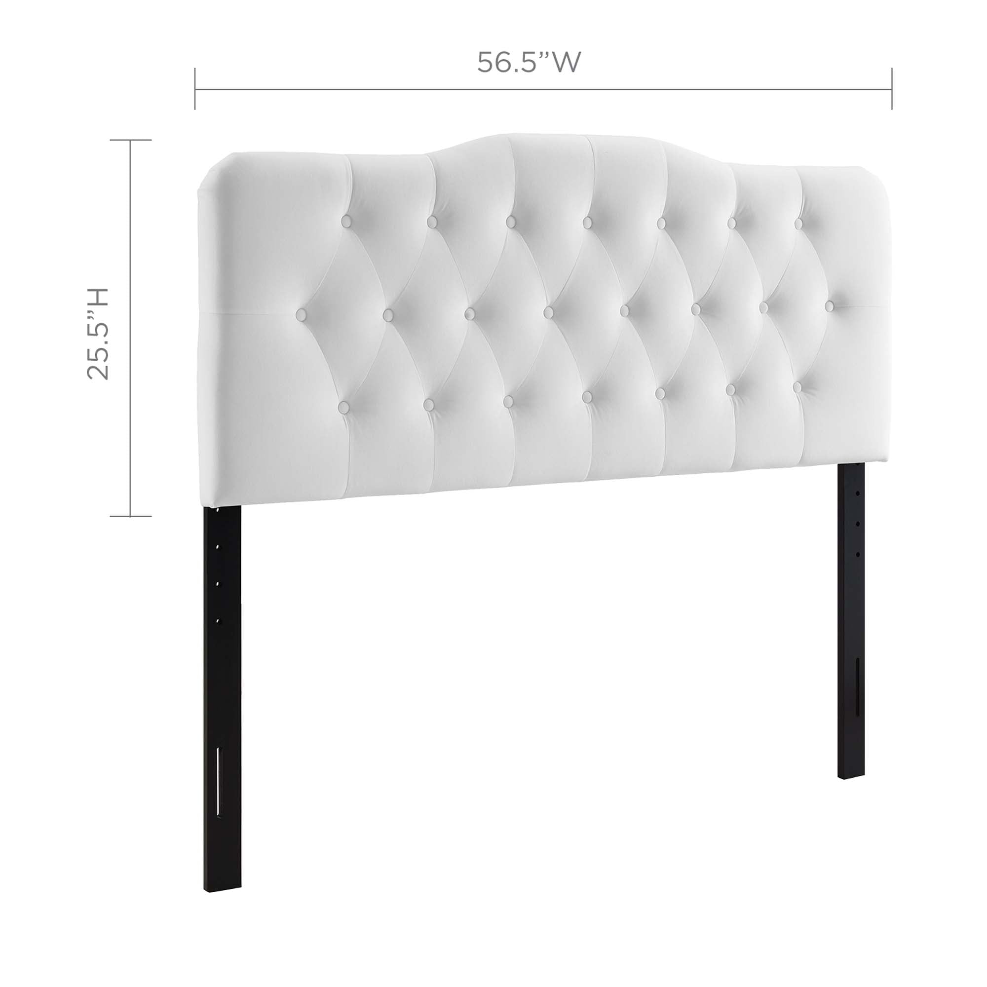 Annabel Diamond Tufted Performance Velvet Full Headboard - White