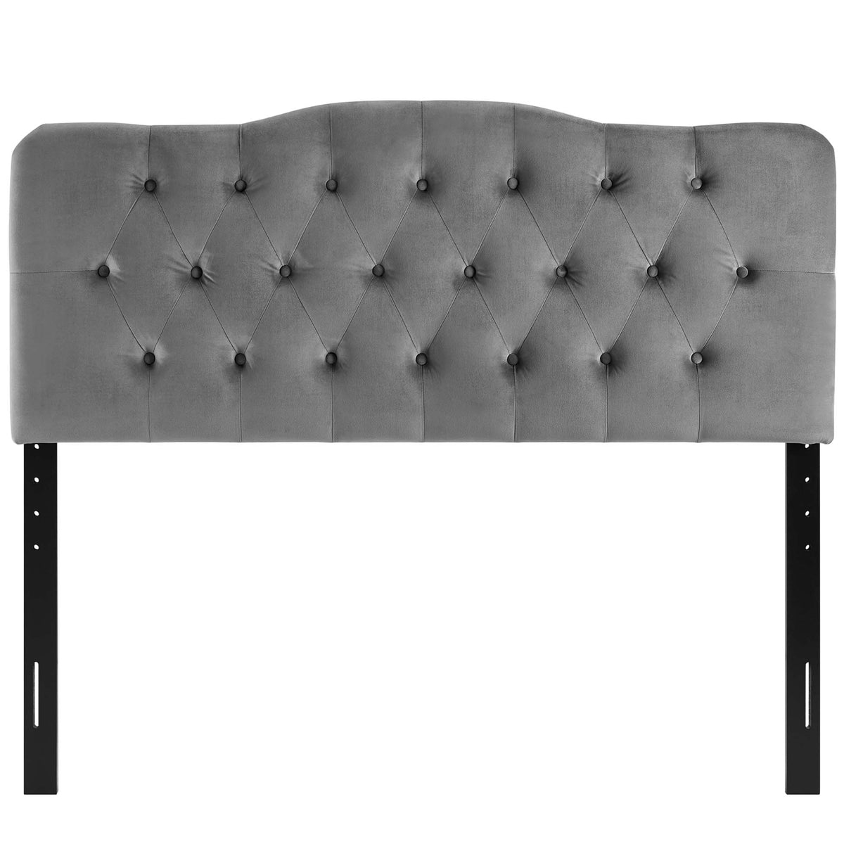 Annabel Diamond Tufted Performance Velvet Queen Headboard - Gray