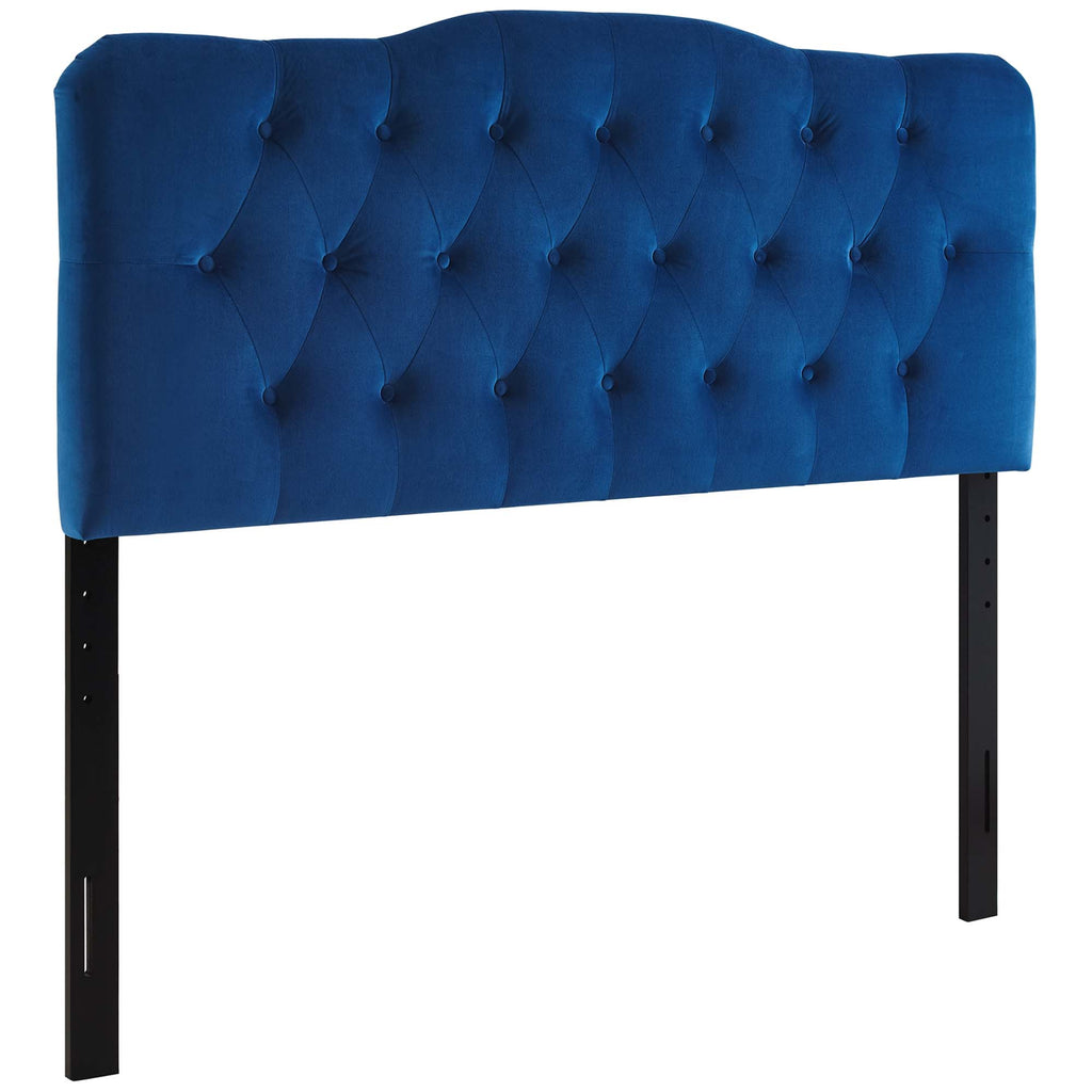 Annabel Diamond Tufted Performance Velvet Queen Headboard - Navy