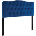 Annabel Diamond Tufted Performance Velvet Queen Headboard - Navy