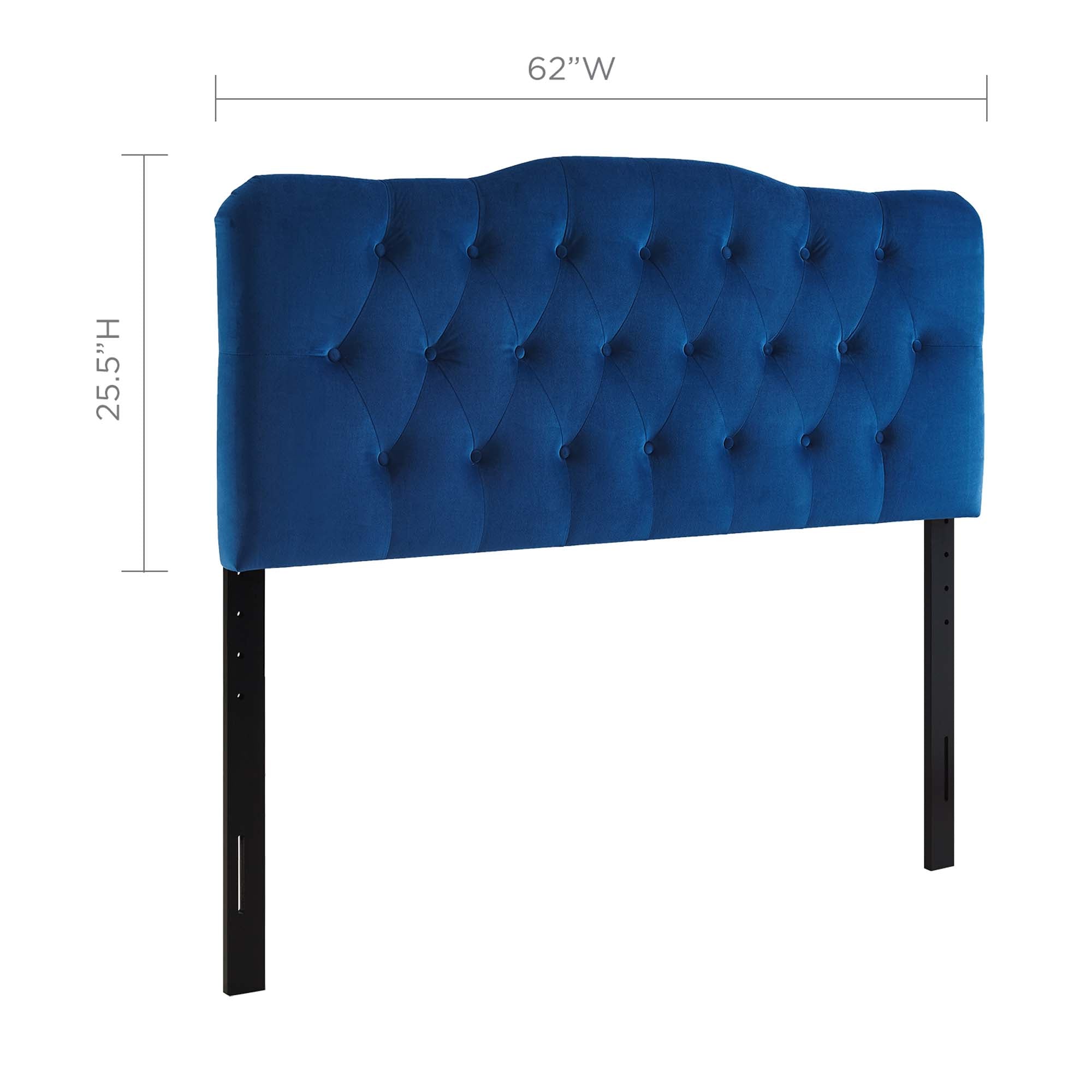 Annabel Diamond Tufted Performance Velvet Queen Headboard - Navy