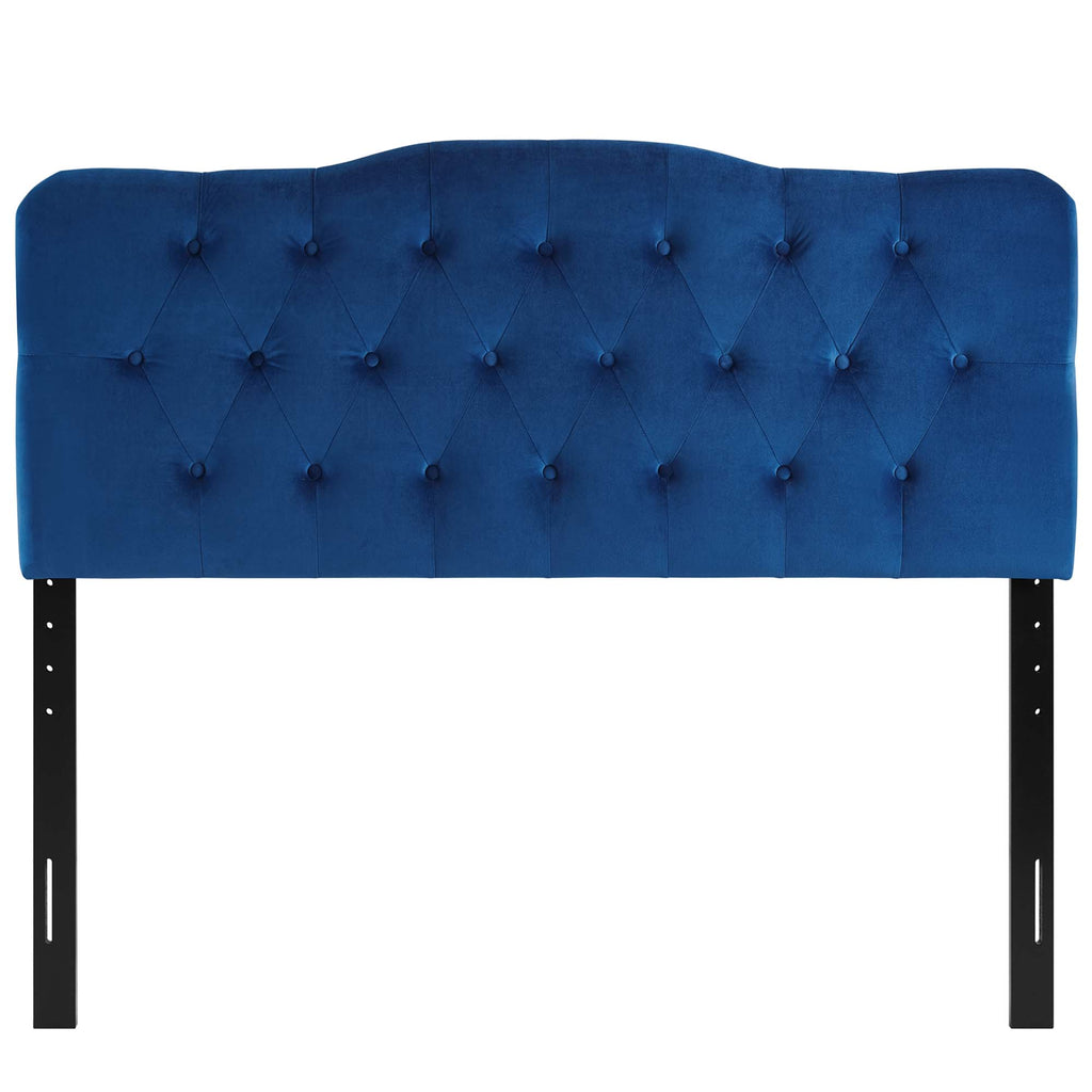 Annabel Diamond Tufted Performance Velvet Queen Headboard - Navy