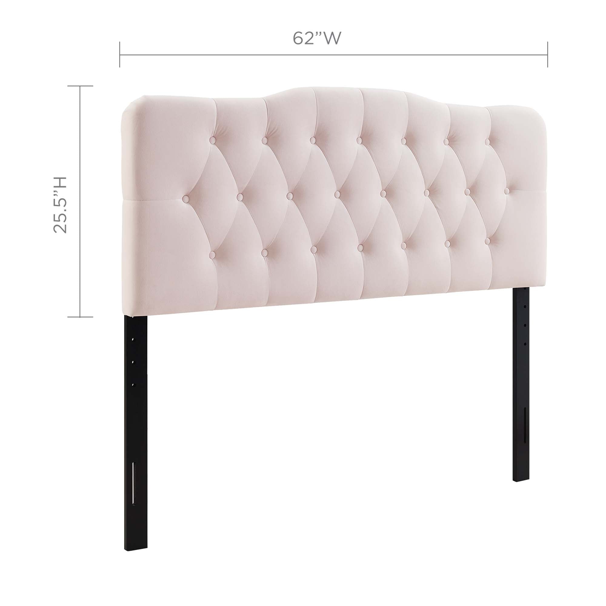 Annabel Diamond Tufted Performance Velvet Queen Headboard - Pink