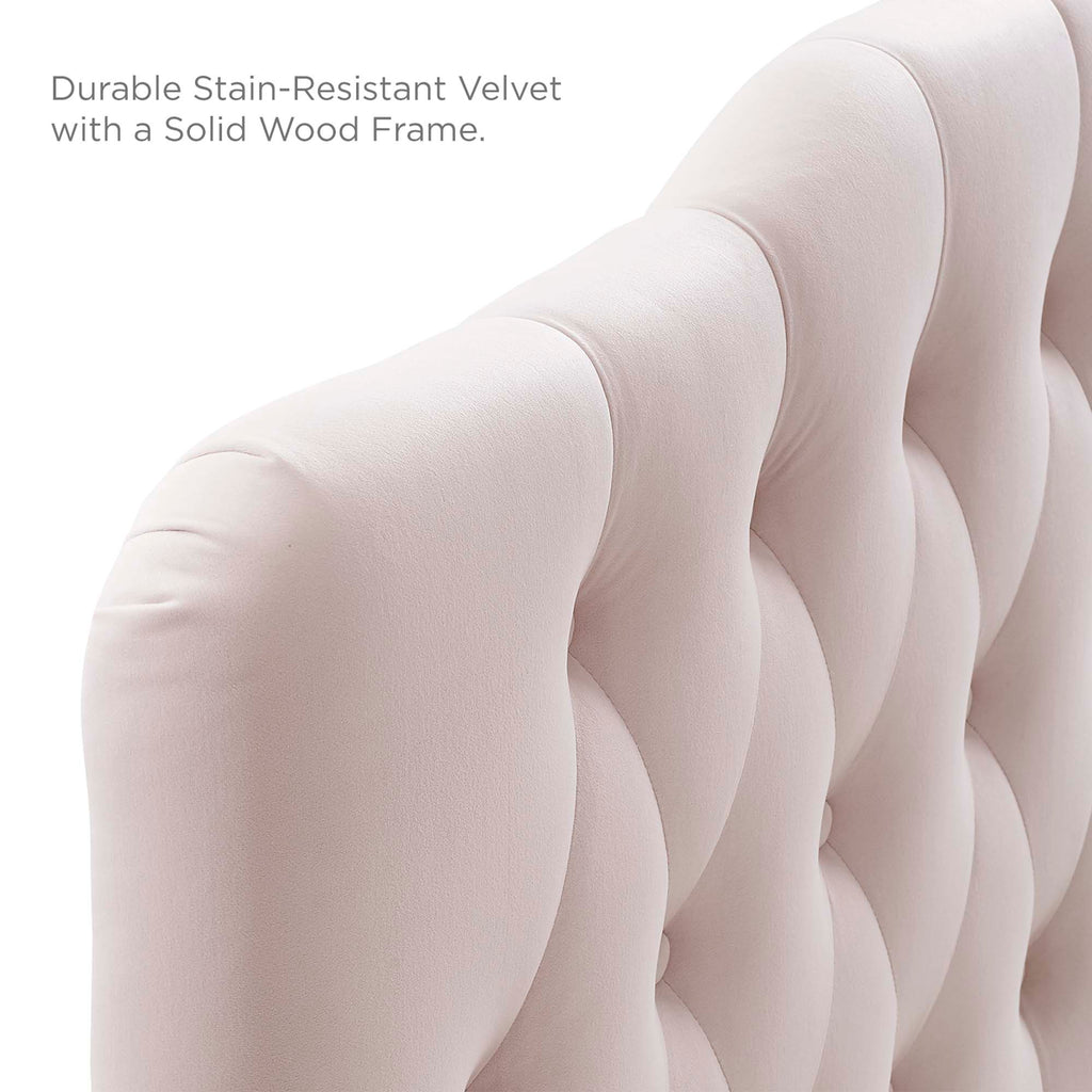 Annabel Diamond Tufted Performance Velvet Queen Headboard - Pink