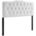 Annabel Diamond Tufted Performance Velvet Queen Headboard - White