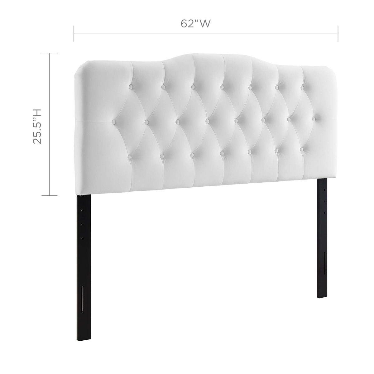 Annabel Diamond Tufted Performance Velvet Queen Headboard - White